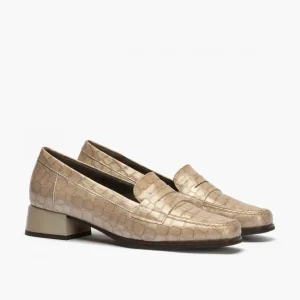 Calzaro Zapatos De Tac贸n | Confort | Mocasines 5423 con Tacón Bajo Piedra de Mujer