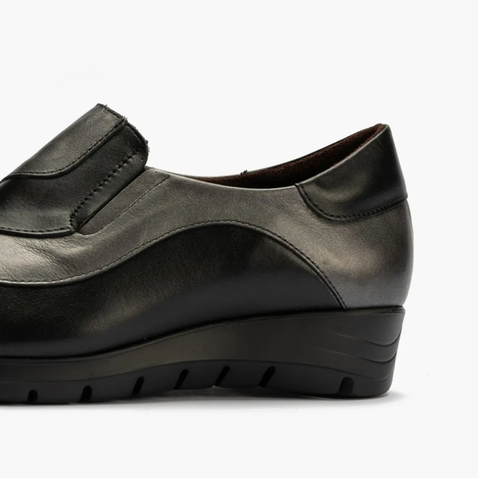 mocasines_manoletina_piez_1.webp Calzaro Confort | Mocasines Manoletina piezas 2701 Metal Grafito Negro