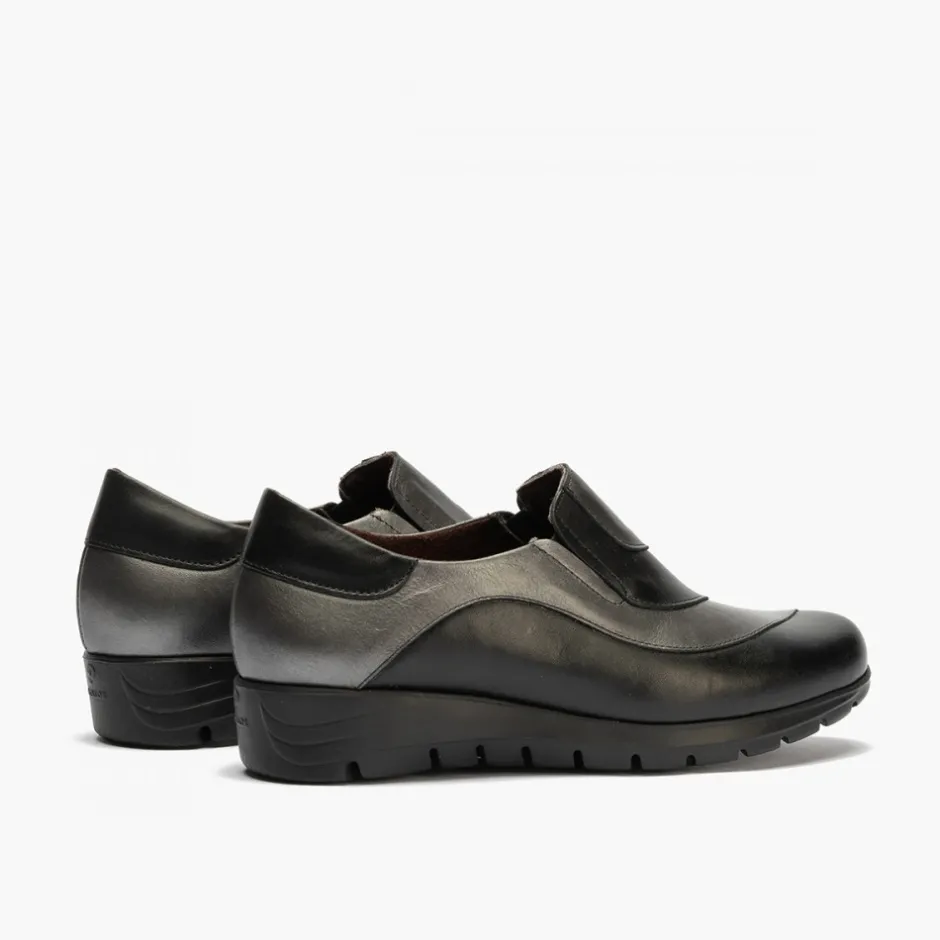 mocasines_manoletina_piez_2.webp Calzaro Confort | Mocasines Manoletina piezas 2701 Metal Grafito Negro