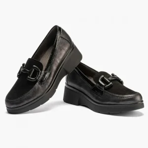 Calzaro Mocasines | Confort | Mocasín Adorno de Mujer 10050 Color Negro.