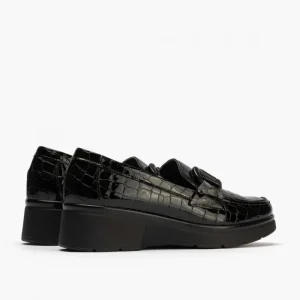Calzaro Mocasines | Confort | Mocasín Coco Adorno de Mujer 10053 Color Negro.