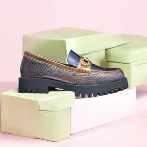 Calzaro Mocasines | Casual | Mocasín de Charol 459H771 en Plomo y Azul