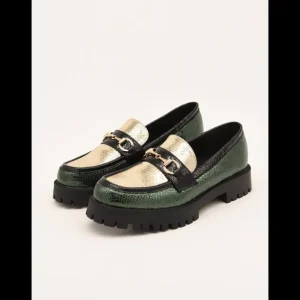 Calzaro Mocasines | Casual | Mocasín de Charol 459H771 en Verde y Dorado