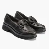 Calzaro Mocasines | Confort | Mocasín en Laminado Adorno de Mujer 10094 Color Antracita.