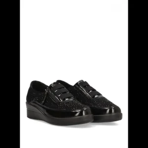Calzaro Confort | MocasínBrillos Elásticos Mujer Armony 60008 Negro