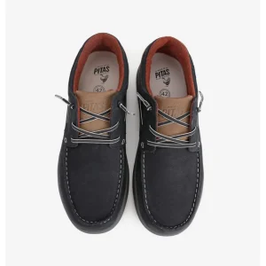Calzaro Zapatos Con Cordones | Deportivas Casual | Nautico Java Azul Marino