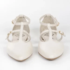 Calzaro Bailarinas | Mocasines | Sabrina Abierta Piel Hebillas 23334 Hielo