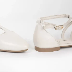 Calzaro Bailarinas | Mocasines | Sabrina Abierta Piel Hebillas 23334 Hielo