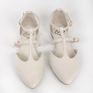 Calzaro Bailarinas | Mocasines | Sabrina Abierta Piel Hebillas 23334 Hielo