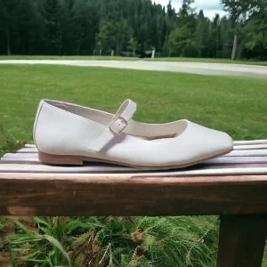 Calzaro Bailarinas | Mocasines | Sabrina Piel Mercedes Hebilla 24402 Bone Blanco Hielo.