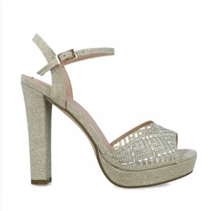 Calzaro Zapatos De Tac贸n | Sandalia 23685 Cassiopeia Glitter Oro