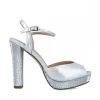 Calzaro Zapatos De Tac贸n | Sandalia 23709 Corona Australis Plata
