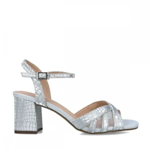 Calzaro Zapatos De Tac贸n | Sandalia 23708 Corona Australis Plata