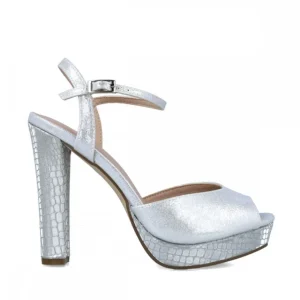 Calzaro Zapatos De Tac贸n | Sandalia 23709 Corona Australis Plata