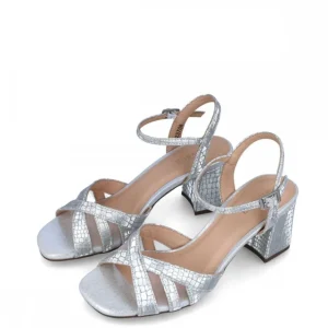 Calzaro Zapatos De Tac贸n | Sandalia 23708 Corona Australis Plata