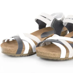 Calzaro Sandalias Bios | Sandalia 5338 en Blanco, Gris, Marino y Blanco.