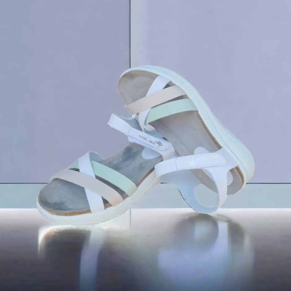 sandalia__en_blanco_gris__5.webp Calzaro Sandalias Bios | Sandalia 6911 en Blanco, Gris y Manzana.