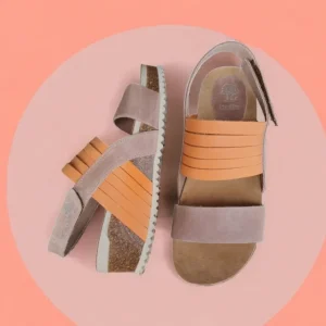 Calzaro Sandalias Bios | Sandalia 5811 en Naranja y Beige.