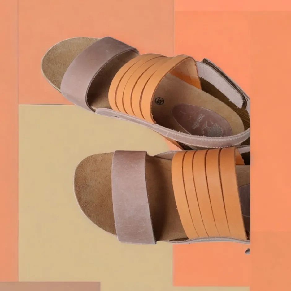 sandalia__en_naranja_y_be_2.webp Calzaro Sandalias Bios | Sandalia 5811 en Naranja y Beige.