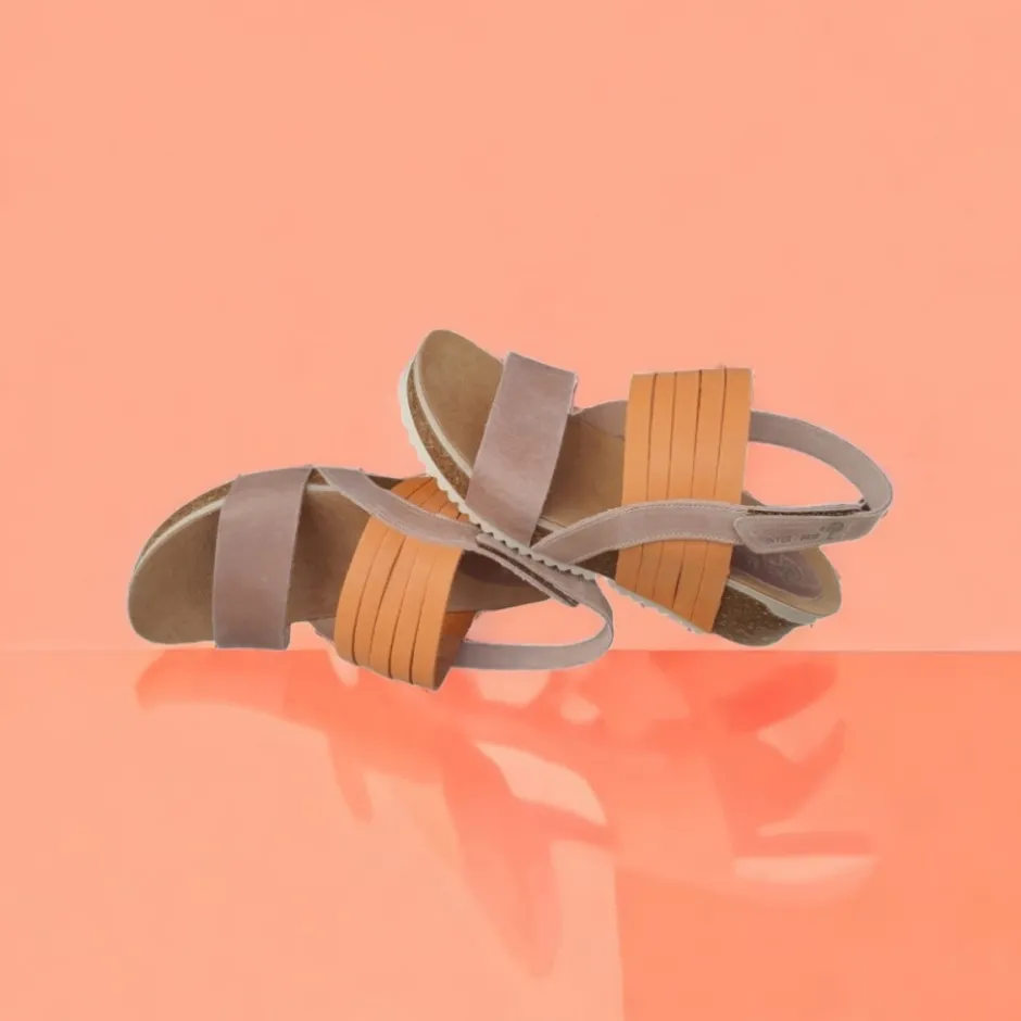 sandalia__en_naranja_y_be_3.webp Calzaro Sandalias Bios | Sandalia 5811 en Naranja y Beige.