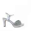 Calzaro Zapatos De Tac贸n | Sandalia 24708 Lucina Plata.