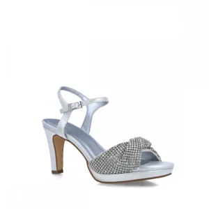 Calzaro Zapatos De Tac贸n | Sandalia 24708 Lucina Plata.