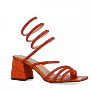 Calzaro Zapatos De Tac贸n | Zapatos De Tac贸n | Sandalia 23786 Minor Naranja