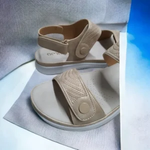 Calzaro Sandalias | Sandalia 23597 Platino Velcros Platino Oro