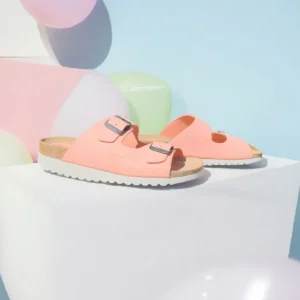 Calzaro Sandalias Bios | Sandalia 7206 Rosa Carmín Liso Hebillas.