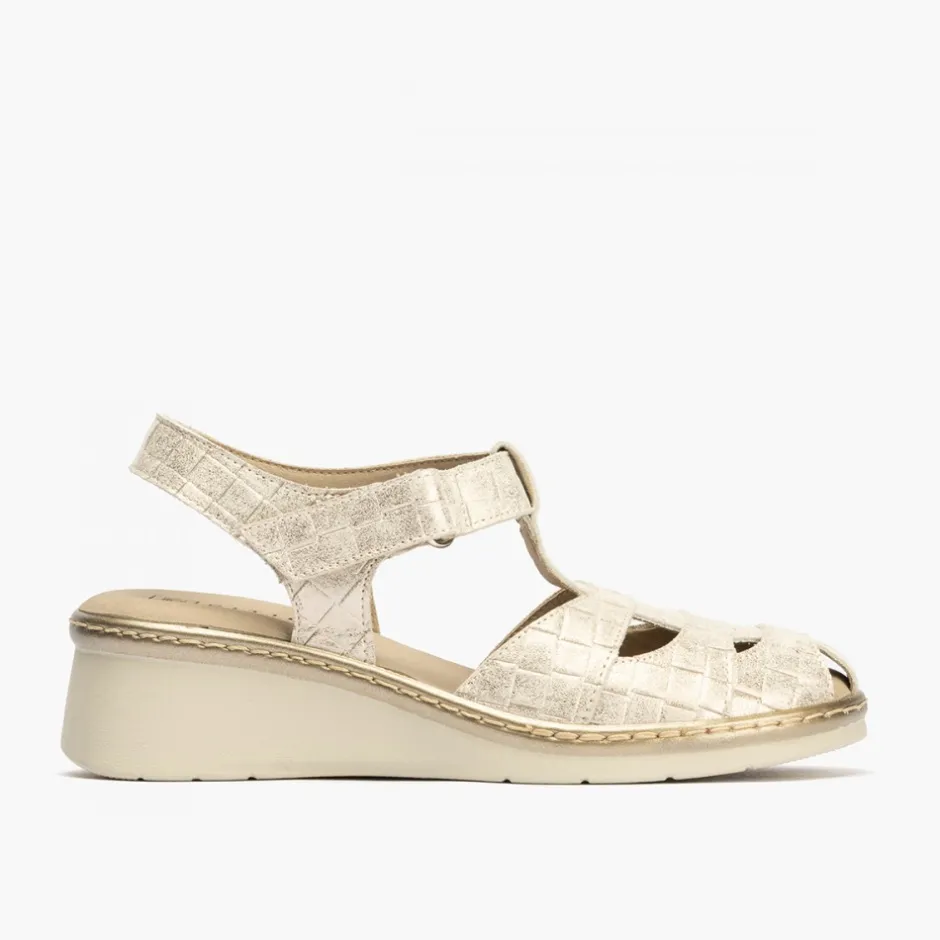 sandalia_cangrejera_mujer_2.webp Calzaro Sandalias | Sandalia Cangrejera Mujer 5682 Ancho Especial Dorado.