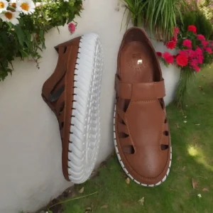 Calzaro Sandalias | Sandalia Cerrada Confort 24030 Cuero