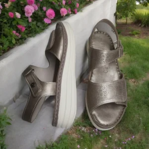 Calzaro Sandalias | Sandalia Confort 681 Bronce Velcros