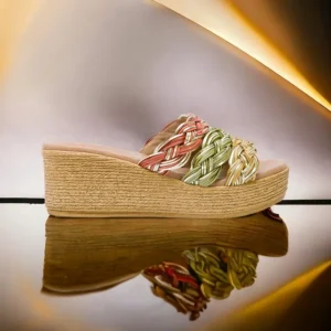 Calzaro Sandalias | Sandalia Cuña 2962 Con Pala Textil Colores Ivana.