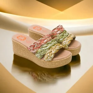 Calzaro Sandalias | Sandalia Cuña 2962 Con Pala Textil Colores Ivana.