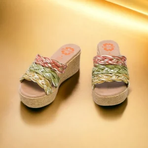Calzaro Sandalias | Sandalia Cuña 2962 Con Pala Textil Colores Ivana.