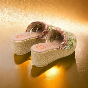 Calzaro Sandalias | Sandalia Cuña 2962 Con Pala Textil Colores Ivana.