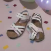 Calzaro Sandalias Bios | Sandalia Cuña 5338 Malva Gris Tiras Cruzadas.