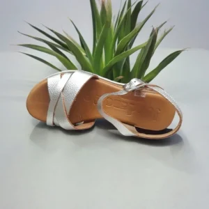 Calzaro Sandalias | Sandalia Cuña Baja Flexible 4156 Tiras Oro