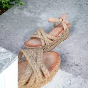 Calzaro Sandalias | Alpargatas | Sandalia Cuña Esparto 726 Beige
