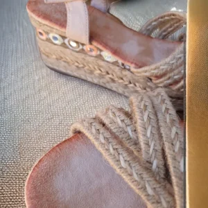 Calzaro Sandalias | Alpargatas | Sandalia Cuña Esparto 726 Beige