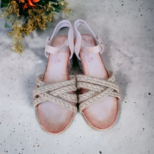 Calzaro Sandalias | Alpargatas | Sandalia Cuña Esparto 726 Beige