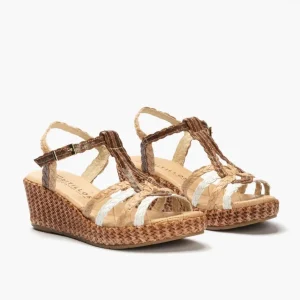 Calzaro Sandalias | Sandalia Cuña Forrada 1480 con Piel Trenzada C 1.