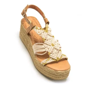 Calzaro Sandalias | Alpargatas | Sandalia Cuña Media Tipo Esparto Frida 50595 Beige