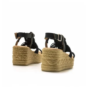 Calzaro Sandalias | Alpargatas | Sandalia Cuña Media Tipo Esparto Frida 50595 Negro