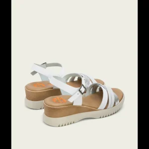 Calzaro Sandalias | Sandalia Cuña Piel 3025 Blanco Plata Ela.