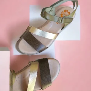 Calzaro Sandalias | Sandalia Cuña Piel 2938 Kaki Platino Fátima.