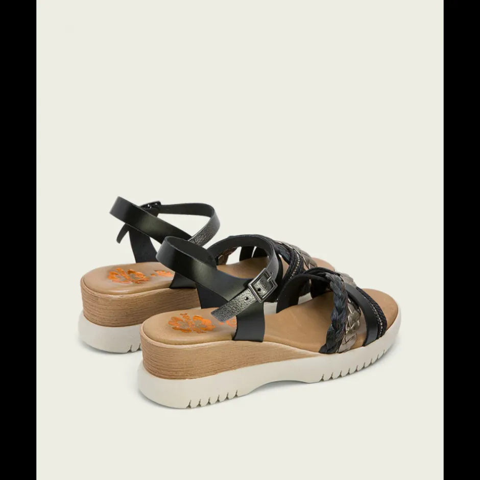 sandalia_cua_piel__negro__4.webp Calzaro Sandalias | Sandalia Cuña Piel 3027 Negro Plomo Elena.