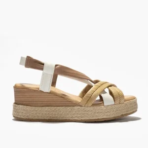 Calzaro Sandalias | Sandalia Cuña Rafia con Trenza 1493 Espiga con Elástico C 2.