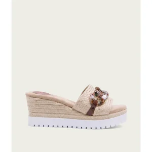 Calzaro Sandalias | Sandalia Cuña Rafia Marrón Lua 2873.