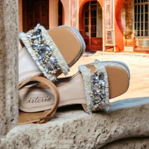 Calzaro Sandalias | Alpargatas | Sandalia Cuña Yute 23069 Adorno Rafia Cuero